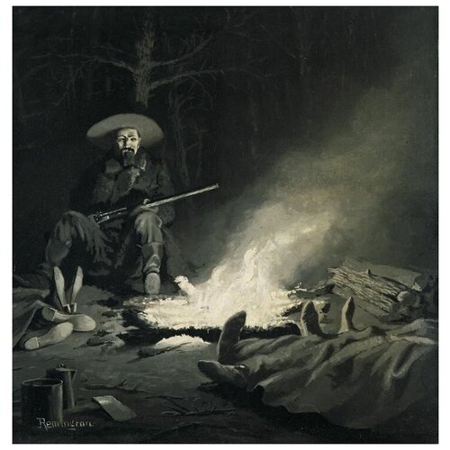         (1887) (On Guard at Night)   40. x 41. 1500