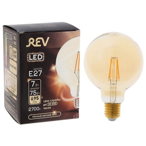   REV LED FILAMENT VINTAGE, G95, E27, 7 , 2700 K, ,   707