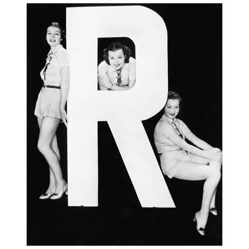       R (Girls around the letter R) 40. x 50. 1710