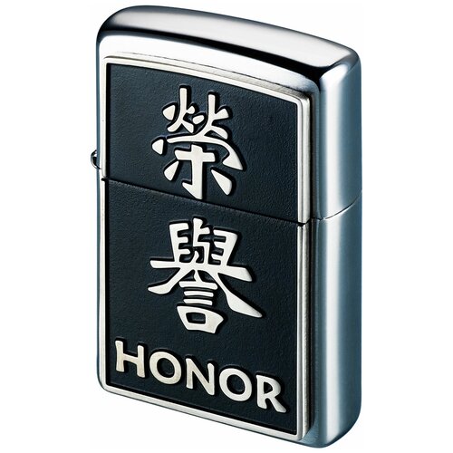   ZIPPO Chinese Symbol Honor Emblem Brushed Chrome 3480