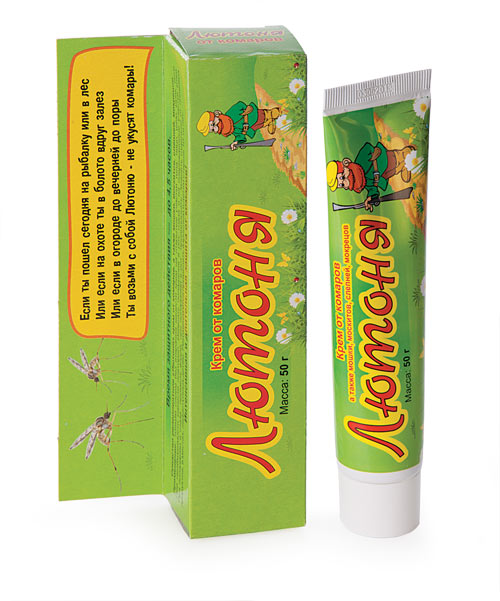 купить Лютоня крем от комаров для взрослых 50гр туба (в коробке), стоимость 75 руб 