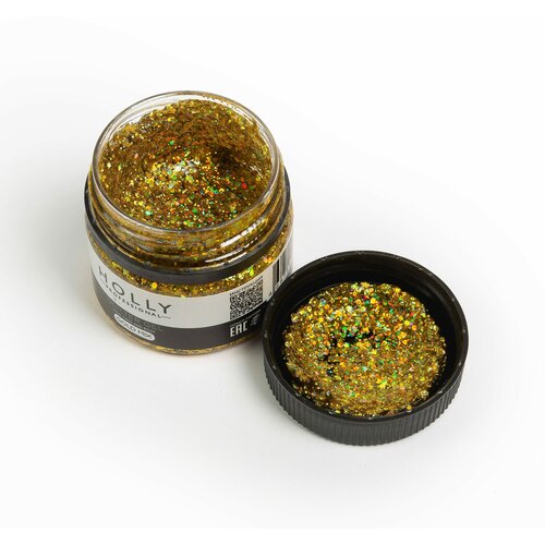 ������� ��� ����, ����, ����� � ���� Glitter Gel, Holly Professional (Gold Mix) 500�