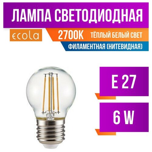 Ecola  G45 E27 6W 2700K 2K . 68X45  (), 360 Premium N7Pw60Elc (. 617382) 201