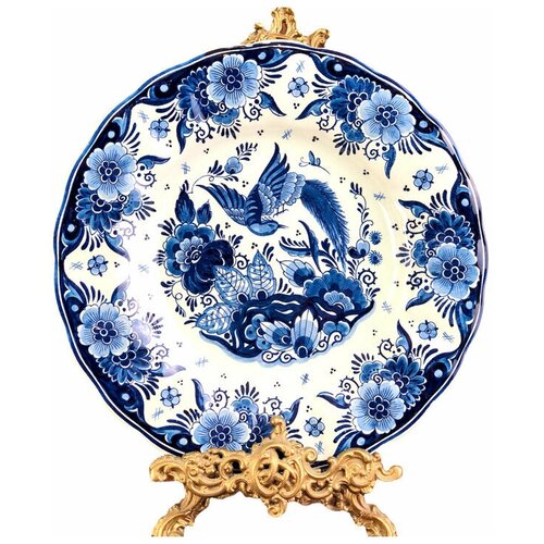 Декоративная тарелка Delft, Делфт, Цветы и птицы 8600р