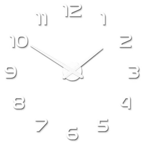 Часы настенные интерьерные большие бесшумные 3D ORACLE серебристые, 80-120 см 1890р