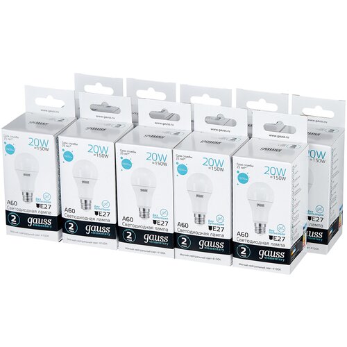 �������� Gauss Elementary A60 20W E27 4100K 23229 ��� 10 �� 2964�