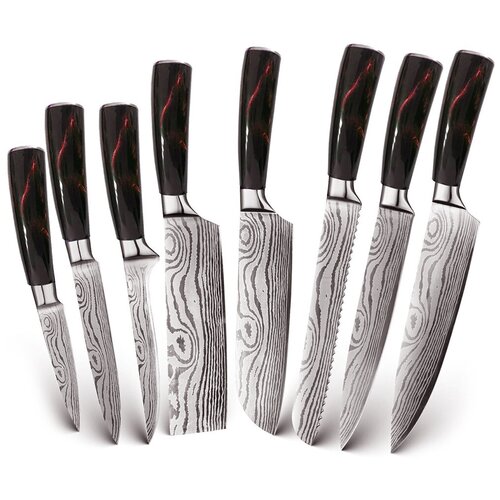 ����� �������� ����� Spetime 8-Pieces Kitchen Knife Set 8 RE01KN8 (Red) 6320�