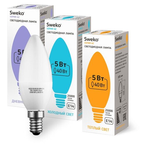 Sweko   5  42LED-C35-5W-230-4000K-E14 . 861