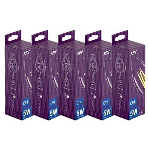   ( 5 .) REV FILAMENT 37, E14, 5W, 4000K, DECO Premium, 32360 0 590