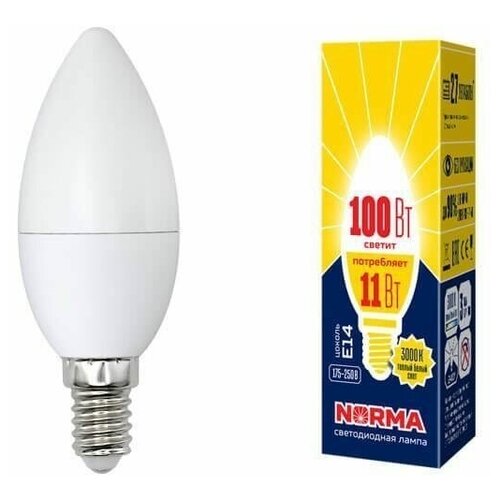   E14 11W 3000K  LED-C37-11W/WW/E14/FR/NR UL-00003812 357