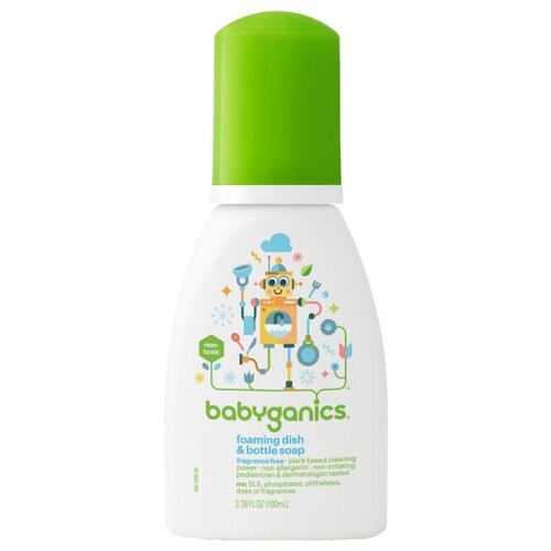 Babyganics, Foaming Dish + Bottle Soap, Fragrance Free, 16 fl oz (473 ml) 2895