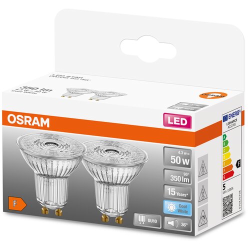   Osram LSPAR165036 4,3W/840 230V GU10  1X2 . 574