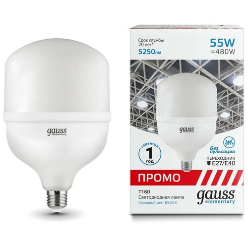   Gauss Elementary 160 55W 6500K 5250 E27 Promo LED 1059