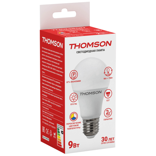 THOMSON LED A60 9W 810Lm E27 3000K/6500/4000K 3-STEP CCT 453