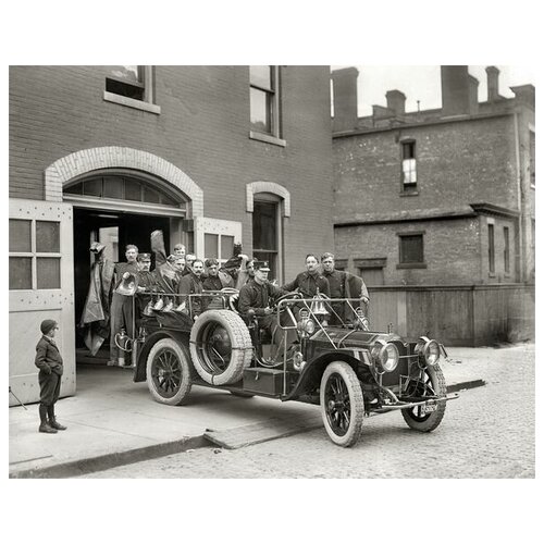       1955  (Firefighters in Detroit 1955) 51. x 40. 1750