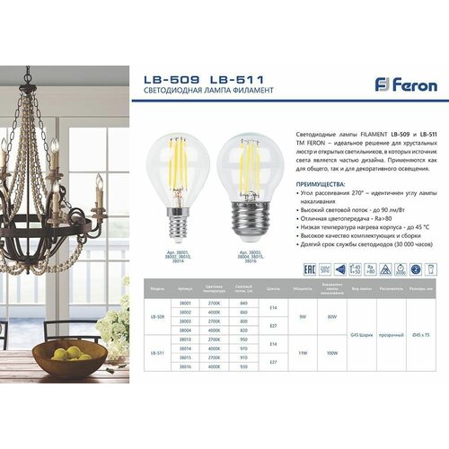   LED 11 27   FILAMENT | . 38015 | FERON ( 1. ) 515