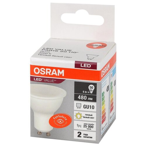 ����� ������������ OSRAM LED Value PAR16, 480��, 6�� (������ 50��), 3000� 189�