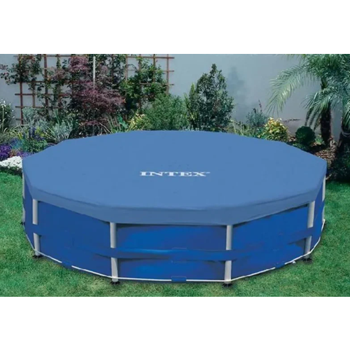 Тент на каркасный бассейн Intex/натяжной тент с диаметром 3,66м/тент для круглого бассейна/синий 1787р