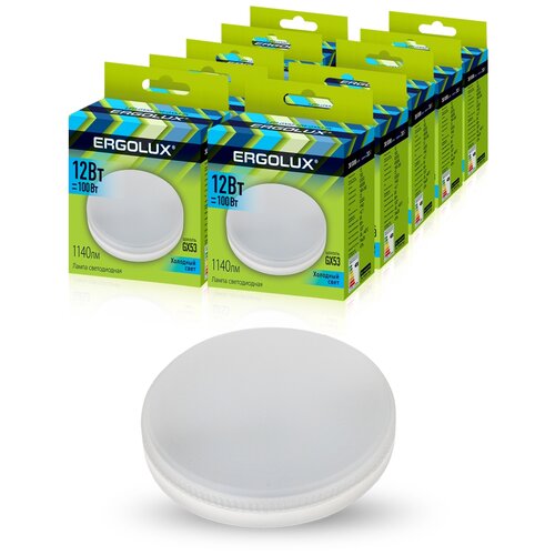 ����� �� 10 ������������ �������� Ergolux LED-GX53-12W-GX53-4K 940�
