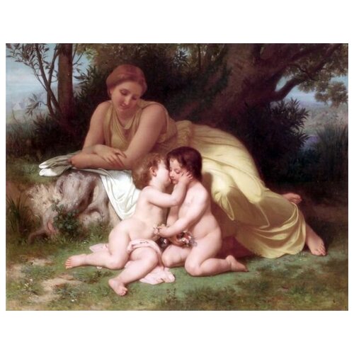         (Young-Woman Contemplating Two Children Who Sembrassent)    64. x 50. 2370
