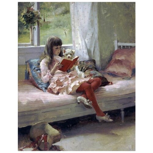       (Girl Reading a Book) 40. x 51. 1750