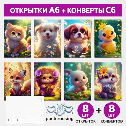 ����� �������� �������� ��� �������������: �������� �6 - 8 ��, �����-������� �6 - 8 ��, postcrossing / ����� - �10 / postcard_8_postcrossing_A6_set_10 459�