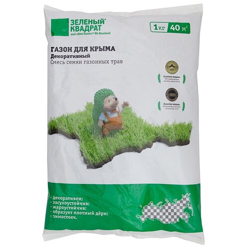 Зеленый квадрат Семена газона Декоративный для Крыма, 1 кг 555р