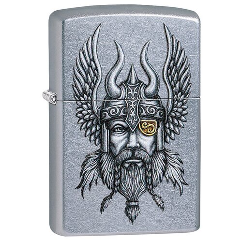    ZIPPO Classic 29871 Viking Warrior Design   Street Chrome -  4250