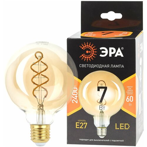  F-LED G95-7W-824-E27 spiral gold  (,   , 7, , E27) (20/560) 729