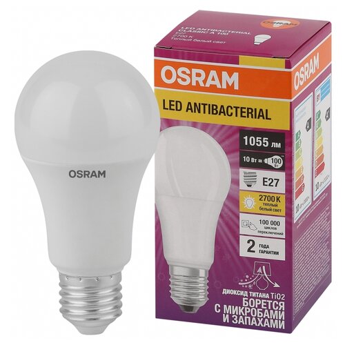   OSRAM Antibacterial LCCLA75, E27, A60, 10, 2700  370