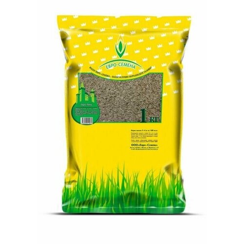 Газонная травосмесь (семена) Евро-лень 1 кг для дачных участков и загородных домов отдыха 600р