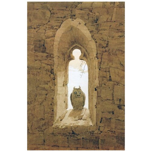        (Owl in a Gothic window0    40. x 61. 2000