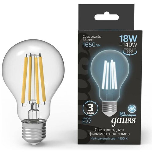 ����� LED GAUSS Filament �60 18W/�27/4100K ����� 102902218 496�