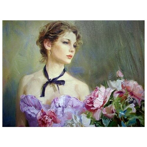       (Girl with flowers) 1   53. x 40. 1800
