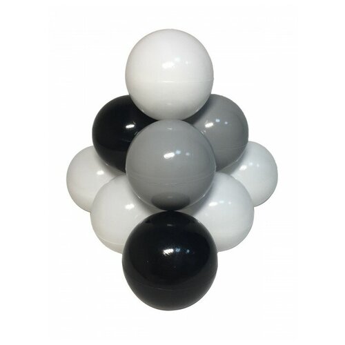 Комплект шариков Ретро классика мини (50шт: черный, серый, белый) для сухого бассейна 470р
