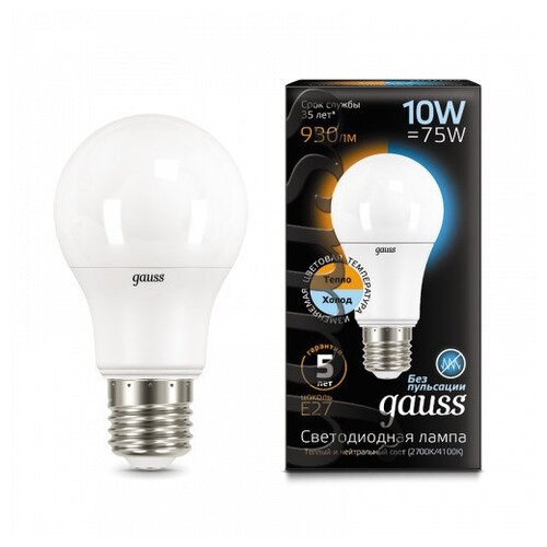 Gauss  A60 10W 930lm 3000K/4100K E27 ... LED 3  (. 102502110-T) 623