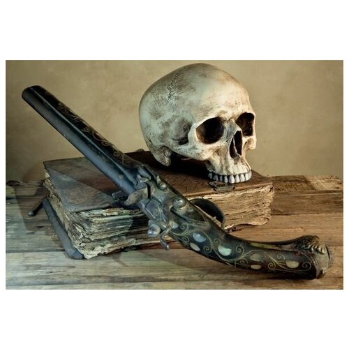         (Still life with a gun and a skull) 44. x 30. 1330