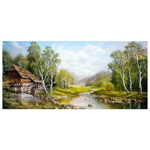 ������ �� ������ ���� � ���� (The river in the woods) �6 85��. x 40��. 2560�