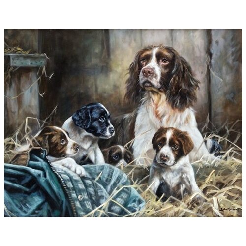 ����������� �� ������ ������ � ����� (Dog and Puppys) �2 ������� ���� 38��. x 30��. 1200�