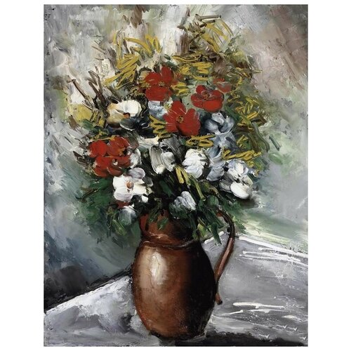        (Bouquet in a brown vase)   30. x 39. 1210