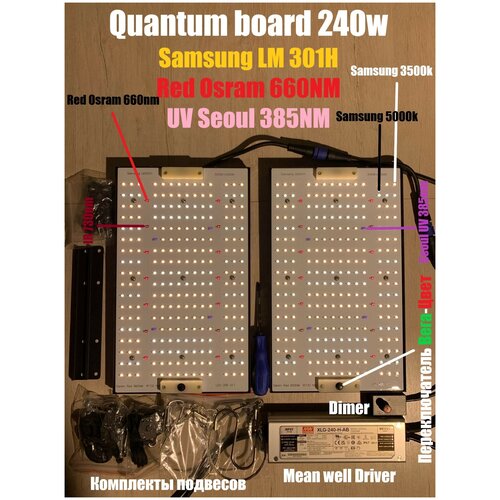 Quantum board 260w Samsung LM301H OSRAM 660nm UV+IR (     ,  Bestva   240  ) 19999