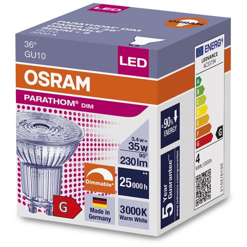 Osram / Ledvance PARATHOM DIM PAR16 35 36 3.4 W/930 GU10 615