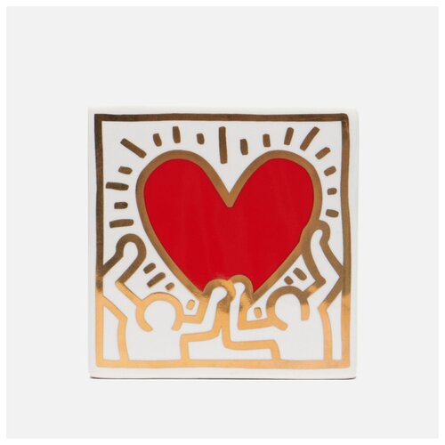    Ligne Blanche Keith Haring Red Heart With Gold ,  ONE SIZE,  7890  Ligne Blanche