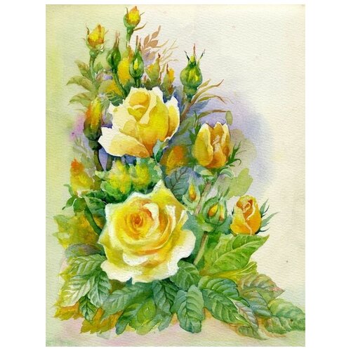      (Yellow roses) 40. x 53. 1800