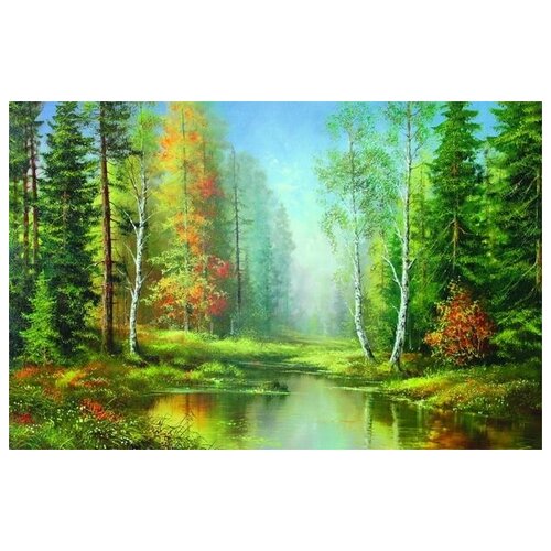       (A pond in the woods) 1 46. x 30. 1350