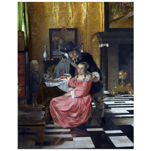           (An Interior, with a Woman refusing a Glass of Wine)     30. x 38. 1200