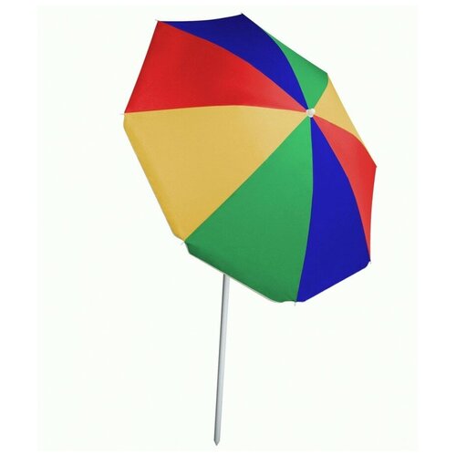 Зонт Пляжный С Наклоном D=180, + Стойка 19/22Мм, Полиэстер, Разноцветный, Eurica (арт. 681661) 939р