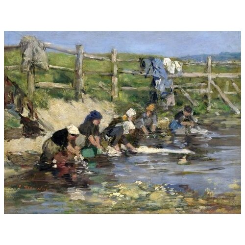       (Laundresses by a Stream)   39. x 30. 1210