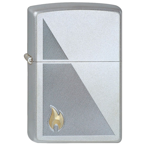   Zippo 205 Zippo Flame Satin Chrome 4450