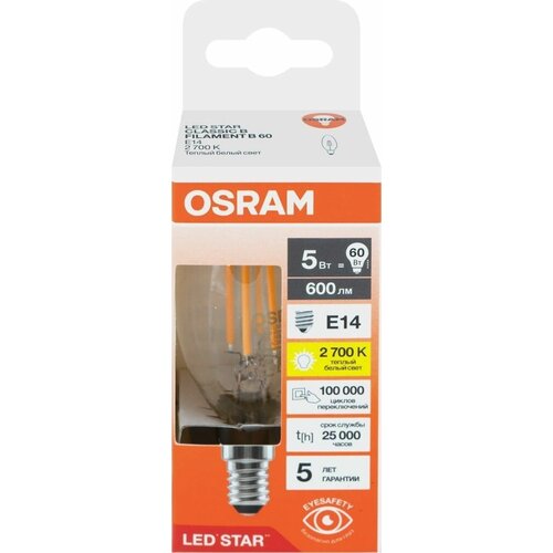    OSRAM LED Star, 5, 2700,   , E14,  B - 4 .,  1500  Osram